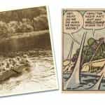 Les hommes sur les barques, traversant la Moselle + une réminiscence de cet épisode dans Sgt. Fury n°3 (septembre 1963).