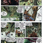 Les quatre planches du « Lac aux émeraudes » de Jean Giraud et Linus, au n°1 de Total Journal.