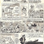 Planche originale de Une femme à la mer !!! (scénario et dessins de Jean-Claude Mézières), une page publiée au n°579 de Pilote, en 1970.