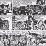 Les deux premiers strips de  "Scorchy Smith" par Kirby. Jack et Bob Farrell débutent le 22/5/1939 (ici, la deuxième bande), après le départ d’Howell Dodd et Frank Reilly (strip 1)... Reproduit à partir de l'édition française dans Supplément Tarzan 6/1950.