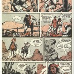 Planche 12 de l’épisode « La Route de Coronado » telle qu'elle est parue dans Spirou, en 1961 (les albums présenteront une version remaniée par crainte de la censure française) : l'encrage est de Jean Giraud.