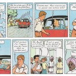 Cases finales des « 4 As et la vache sacrée » où apparaît Tintin.