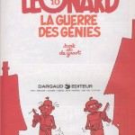 Un exemple de poursuite du gag de couverture : la page de titre de "La guerre des génies" (1983)