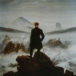 " Le voyageur au-dessus de la mer de nuages " par Caspar David Friedrich (1818)
