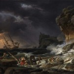 " Tempête et naufrage d'un vaisseau " , peinture sur toile de Claude Joseph Vernet (1770)
