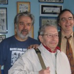 Une partie de l'équipe du Collectionneur de Bandes Dessinées : Jacques Bisceglia, Claude Guillot et Dominique Petitfaux.