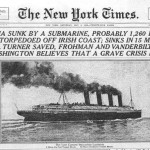 L'annonce du naufrage du Lusitania en une du New York Times Newspaper