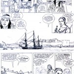 Une planche en cours de réalisation, issue de « Corsaire du Roy ».