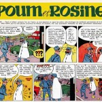 Extraits de « Rosine », série réalisée du temps d'ÉdiFrance et rebaptisée « Poum et Rosine » dans Pilote, provenant du site www.jmcharlier.com.