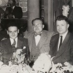 Georges Troisfontaines (à droite), à côté d'Eddy Paape et René Goscinny, au temps de la World's.