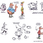 Croquis pour « Coup de foudre » réalisé sur un scénario de Raoul Cauvin pour Spirou.