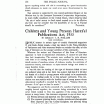 Le texte du « Children and Young Persons Harmful Publications Act » paru sur Police Journal p.138 (1956), l’équivalent anglais du Journal Officiel.