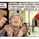 Les auteurs des « Chemins de Malefosse » caricaturés dans le tome 10.