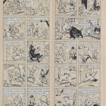 Double planche originale de « Sylvain et Sylvette » par Maurice Cuvillier, parue dans Fripounet et Marisette en 1955.