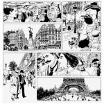 Un monde insouciant ? - encrage et extrait de la planche 12 (Glénat 2014)