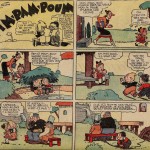 « Pim Pam Poum » (« The Katzenjammer Kids », créés le 12 décembre 1897) est publié dans la première série du Journal de Mickey, du n° 25 du 7 avril 1935 au n° 380 du 26 avril 1942.