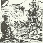 Une illustration pour « Baldur de la forêt » dans Bayard, en 1958.