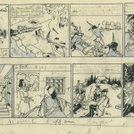 « L’Eau de feu », sa première bande dessinée, signée du pseudonyme Wapiti dans Plein-Jeu, en 1946.