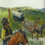 Illustration de couverture de « La Vie quotidienne des conquérants du Far West » de Jean-Louis Rieupeyrout, chez Hachette (en 1983).