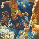 Illustration pour « Le Récif de corail » de Robert Ballantyne, aux éditions Casterman (1955).