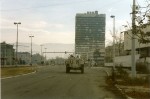 Vue de la Sniper Alley à Sarajevo, en décembre 1995