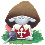 Eusèbe, un lapin qui n'a pas la grosse tête ! PLV (publicité sur le lieu de vente) mise en place par l'éditeur et les libraires à l'occasion de la la parution de cet album
