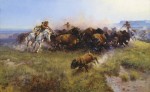 "The Buffalo Hunt" par Charles Marion Russell (1919)