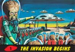 La peur de l'invasion : carte à collectionner "Mars Attacks" n°1 (Topps, 1962)