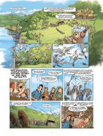 Le tournoi d'archers dans La parodie (planche 3, Lombard 2015) et dans Les Archers (planche 27, Le Lombard 1985)