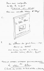 Projet de prospectus publicitaire de Charles Lesne qui montre à quel point nombre d’idées viennent de lui, par exemple les fameuses pages de garde bleues…