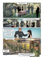 Le sacrifice du soldat, version féminine. Planche 3 (Desberg, Legrain et Le Lombard 2015)