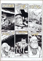 Une planche originale de « La Légende de "Nez Pointu" et de "Trois-pattes-le-loup"».