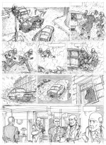 Crayonné de la planche 17, contenant un hommage à un autre fameux reporter...