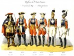 Uniformes des mousquetaires du roi, 1660-1814. Illustration par Charles Vernier (1831-1887)