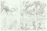 Exemple du travail de crayonné par Bosse sur une planche de « Donjons et Dragons ».