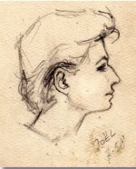 Josette Baujot croquée par Jo-El Azara en 1958.