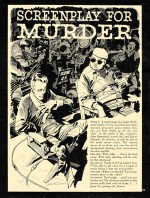 « Screenplay for a Murder » : un picto-roman de Al Feldstein & Jack Davis, page 1, paru dans Crime Illustrated n° 2.