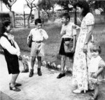 Annie Gillain et ses enfants à Cuernavaca.