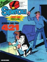 Couverture de Spirou n°2214 (18 septembre 1980), signée Will, et première planche de "L'épave et les millions", non reprise en album.