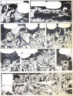 Une planche originale du « Barbe-Rouge » de Jijé et Lorg (« Raid sur la Corne d'or »).