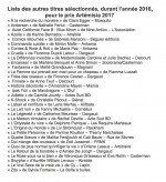 Liste des autres titres sélectionnésB