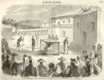 Tortures subies par le R. P. Chapedelaine, missionnaire en Chine, martyrisé dans la province de Quang-si (Le Monde illustré n°46, p. 134, le 20 février 1858).