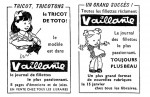Deux encarts publicitaires pour Vaillante (1946).