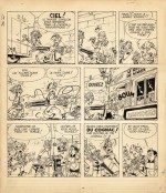 Planche originale du « Voyageur du Mésozoïque » par André Franquin et Jidéhem.