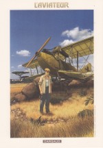 Ex-libris pour "L'Aviateur" ; dessin par Chrys Millien et Erik Arnoux (Dargaud 2016)