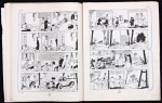 Travail de Hergé au crayon bleu et rouge pages 20 et 21, exemplaires n° 1 et n° 2.