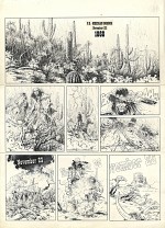 Première planche originale par W. Vance pour "Sur ordre de Washington" (encre de Chine et gouache blanche - 1991)