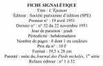 FICHE SIGNALÉTIQUE