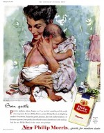 « Fières mamans, veuillez nous excuser si nous aussi nous ressentons la fierté d’être un nouveau parent. Car les nouvelles Philip Morris font le bonheur des fumeurs ».