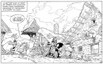 Encrage de la première case et première planche de l'album (Astérix® - Obélix® - Idéfix® / © 2019 Les Éditions Albert René)